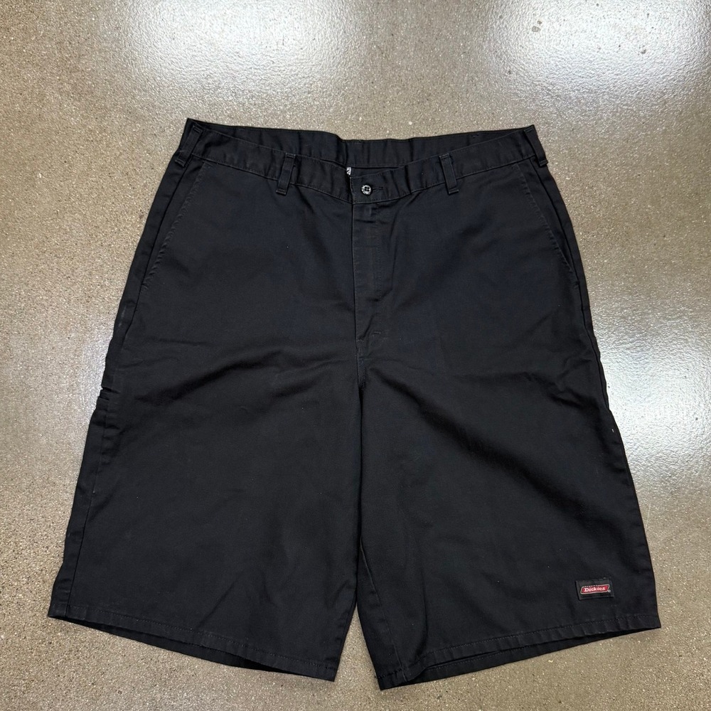 Genuine Dickies Mens Black Loose Fit Work Shorts W38 L13 Multi-Pocket Twill